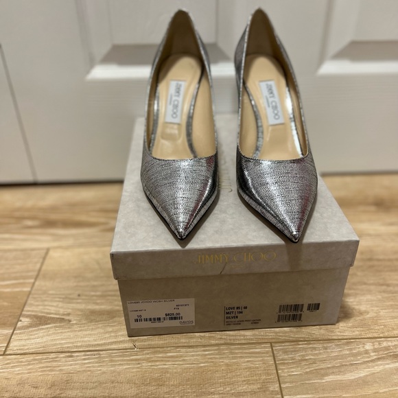 Jimmy Choo - Love85 - NWT silver with some black. Size 40 - Picture 3 of 8